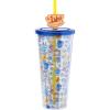 Silver Buffalo Gilmore Girls Plastic Cold Cup with Lid and Straw Topper Featuring Luke’s Diner, Stars Hollow, Chilton, and the Dragonfly Inn, 24 Ounces