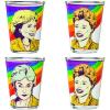 Silver Buffalo Golden Girls Rainbow Grid 4-Pack Mini Glass Set, 1.5 Ounces, Multicolor (GOL64064)(Rainbow Grid)