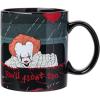 Silver Buffalo IT “You’ll float too” Glitter Ceramic Mug Featuring Pennywise, 20 Ounces