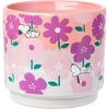 Silver Buffalo Peanuts 4” Snoopy Flower Pattern Reactive Glaze Ceramic Planter Pot