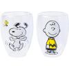 Silver Buffalo Peanuts Charlie Snoopy Woodstock 2pc 12.5oz. Double Walled Glass