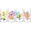 Silver Buffalo Peanuts Featuring Charlie Brown, Snoopy, Woodstock, Lucy, and Linus 4 Pack Pint Can Glass Set, 16 Ounces(Spongebob Squarepants Characters)