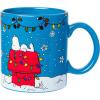 Silver Buffalo Peanuts Snoopy Snowy Dog House Foil 20oz Ceramic Mug