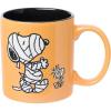 Silver Buffalo Peanuts Snoopy Woodstock Mummy Wax Resist 20oz Ceramic Mug(Orange/Multi)