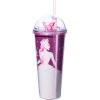 Silver Buffalo Wicked Glinda Pink Dome Glitter Top Travel Tumbler, 24 Ounces