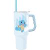 Silver Buffalo Pokémon Stainless Steel Tumbler with Handle Featuring Squirtle, Fits in Standard Cup Holder, 40 Ounces(Squirtle Pokemon)