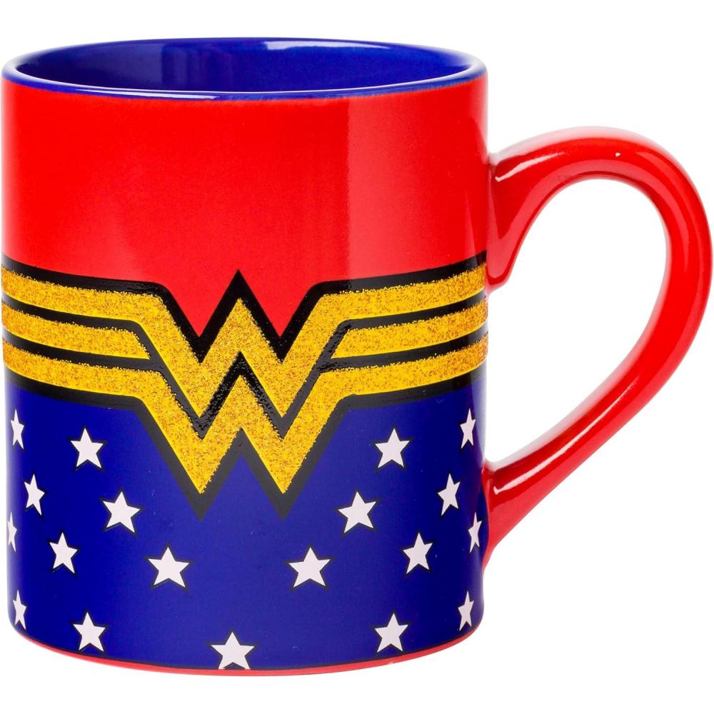 imageSilver Buffalo DC Comics Batman Logo Ceramic Mug 20 OuncesBlue Gold Red