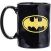 Silver Buffalo Batman Yellow Stripe Logo Wax Resist Pottery Ceramic Mug, 15 Ounces(15 Ounces)