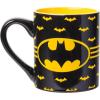 Silver Buffalo DC Comics Batman Logo with Bat Pattern Ceramic Coffee Mug, 14 Ounces(14 Ounces)