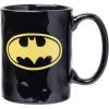 Silver Buffalo Batman Yellow Stripe Logo Wax Resist Pottery Ceramic Mug, 15 Ounces(15 Ounces (Pack of 12))