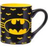 Silver Buffalo DC Comics Batman Logo with Bat Pattern Ceramic Coffee Mug, 14 Ounces(14 Ounces)