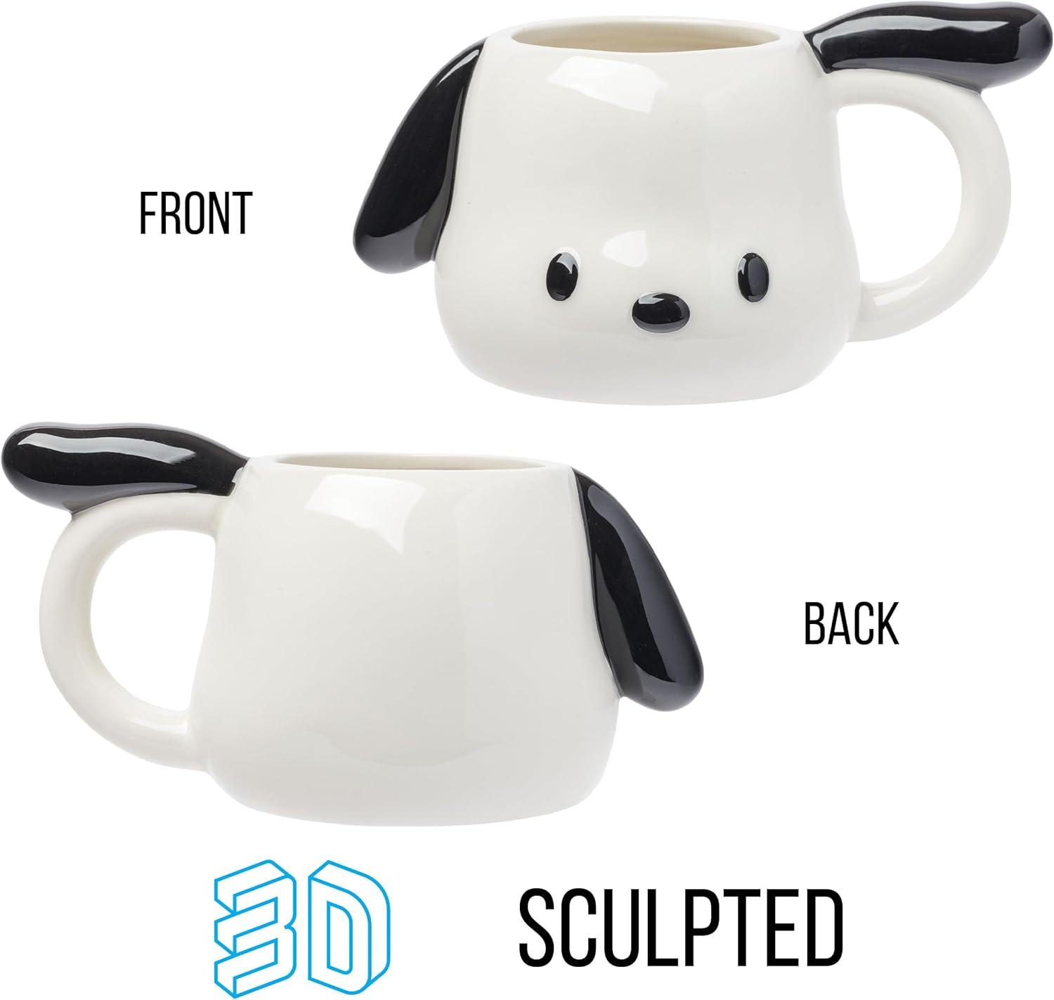 imageSilver Buffalo Sanrio Hello Kitty and Friends Pochacco Ceramic 3D Sculpted Mug 20 Ounces