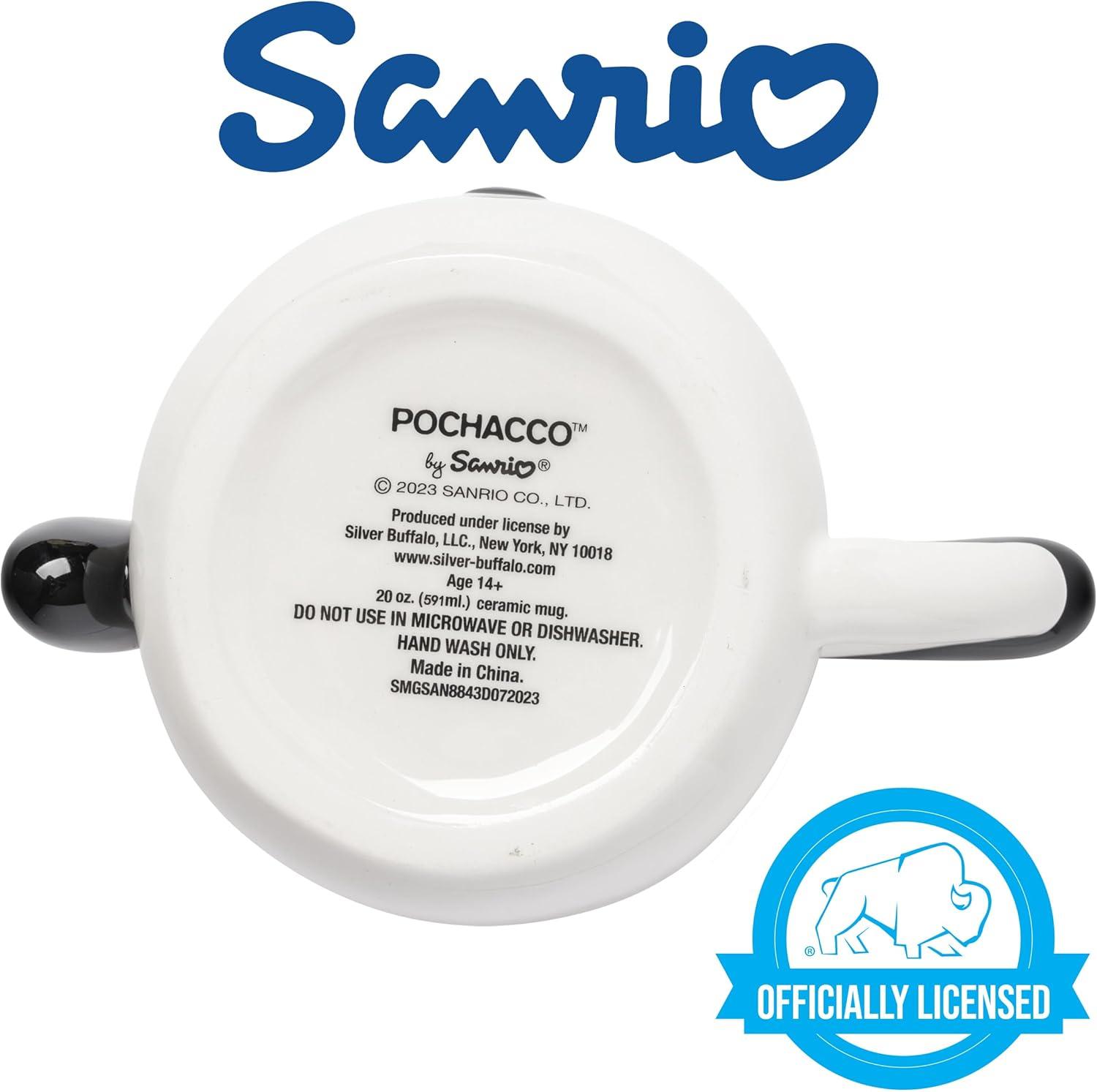 imageSilver Buffalo Sanrio Hello Kitty and Friends Pochacco Ceramic 3D Sculpted Mug 20 Ounces