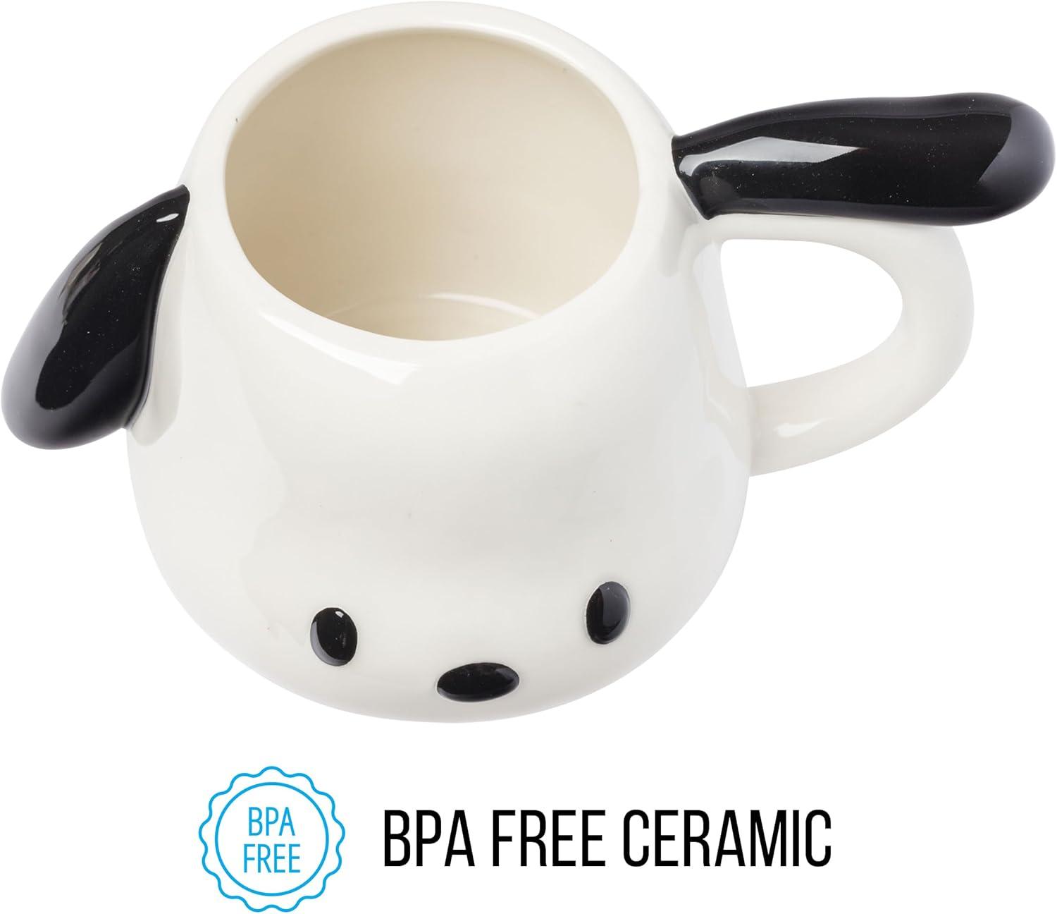 imageSilver Buffalo Sanrio Hello Kitty and Friends Pochacco Ceramic 3D Sculpted Mug 20 Ounces