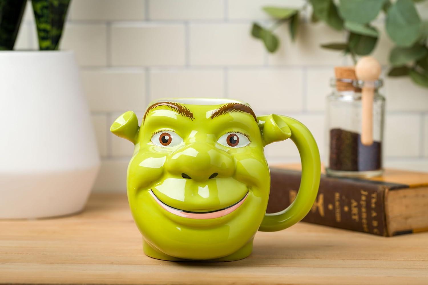 imageSilver Buffalo ScoobyDoo 3D Sculpted Ceramic Mug 20 OuncesShrek Face Grin