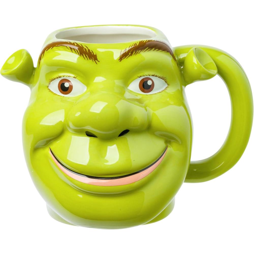 imageSilver Buffalo ScoobyDoo 3D Sculpted Ceramic Mug 20 OuncesShrek Face Grin