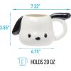 Silver Buffalo Sanrio Hello Kitty and Friends Pochacco Ceramic 3D Sculpted Mug, 20 Ounces