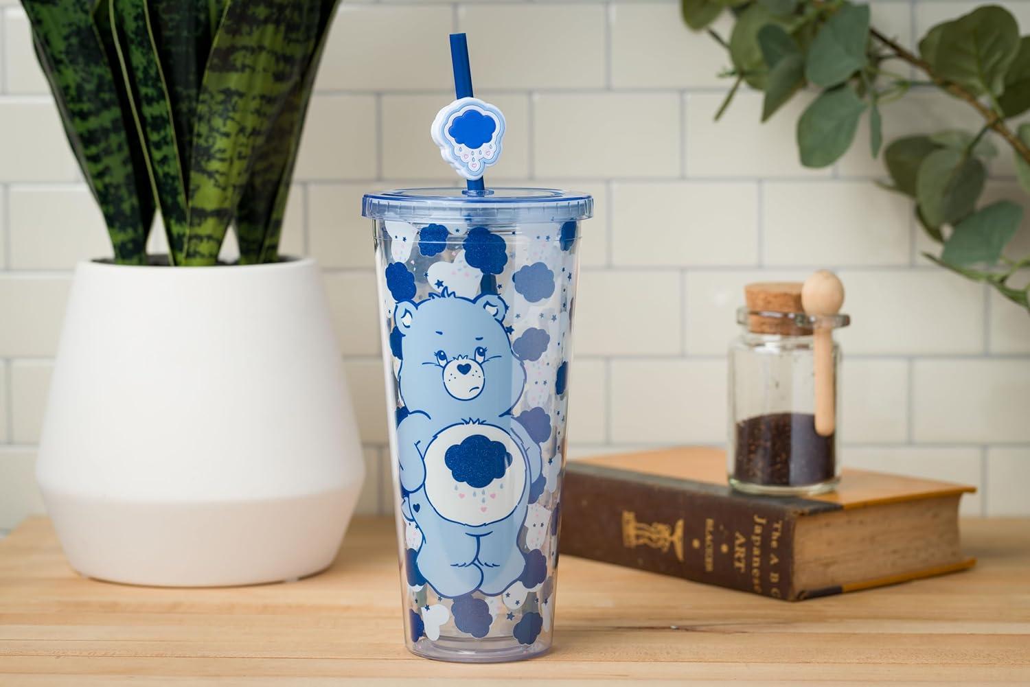 imageSilver Buffalo Sanrio Hello Kitty And Friends Featuring Kuromi and Little Twin Stars Plastic Cold Cup with Lid and Topper Straw 24 ouncesCare Bears Grumpy Bear