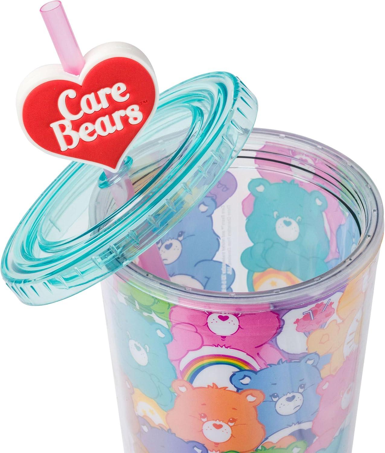 imageSilver Buffalo Sanrio Hello Kitty And Friends Featuring Kuromi and Little Twin Stars Plastic Cold Cup with Lid and Topper Straw 24 ouncesCare Bears Multi Bear All Over