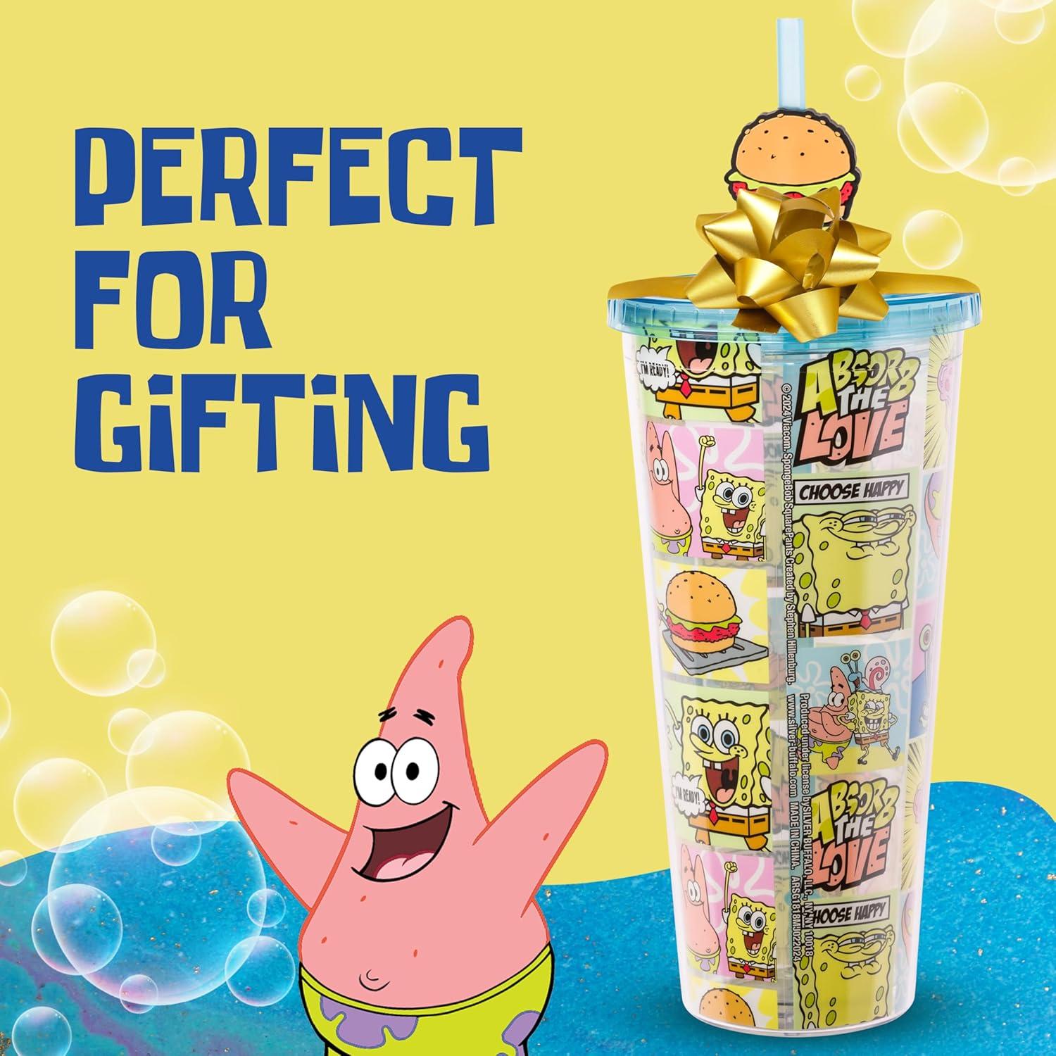 imageSilver Buffalo Sanrio Hello Kitty And Friends Featuring Kuromi and Little Twin Stars Plastic Cold Cup with Lid and Topper Straw 24 ouncesSpongebob Squarepants Comic Panel