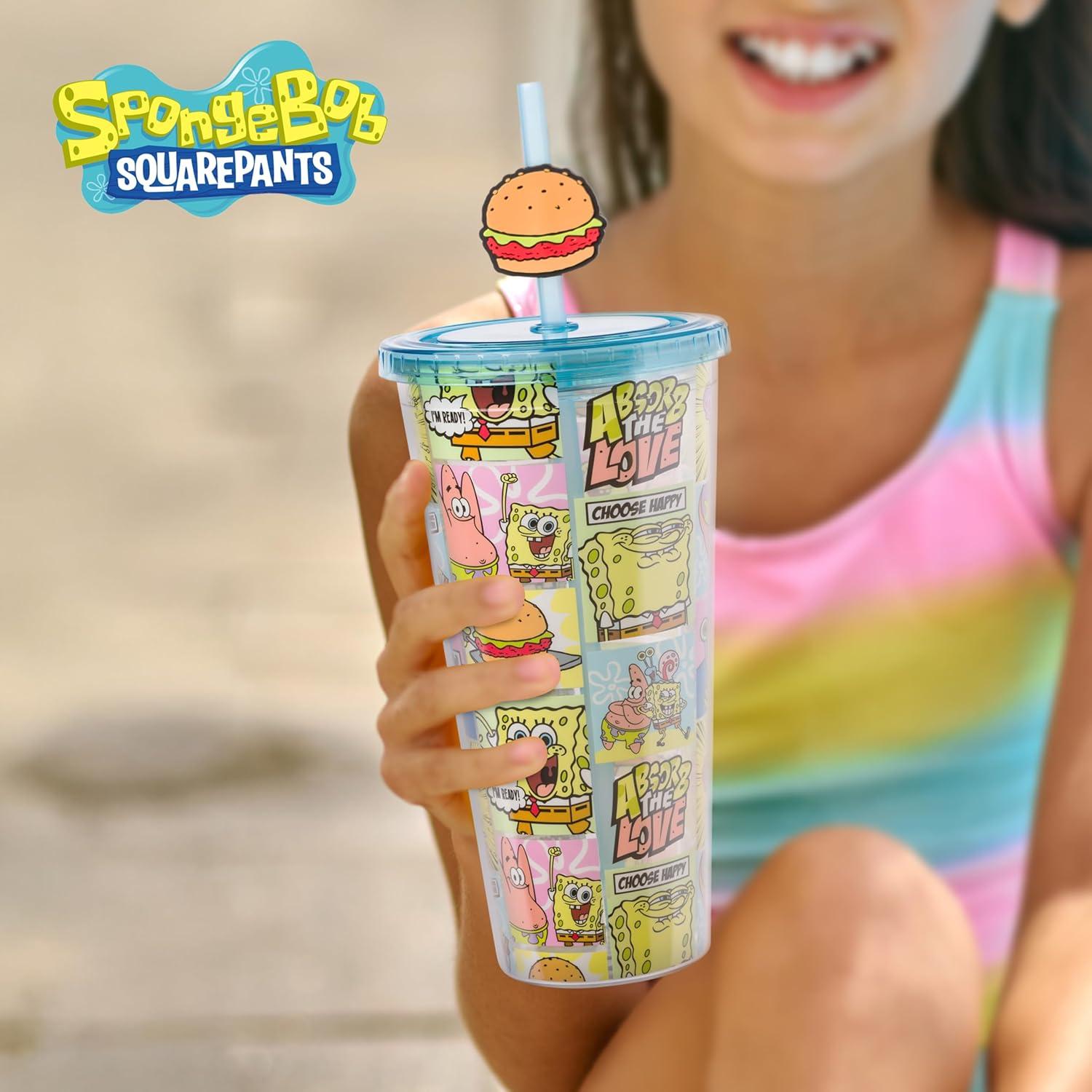 imageSilver Buffalo Sanrio Hello Kitty And Friends Featuring Kuromi and Little Twin Stars Plastic Cold Cup with Lid and Topper Straw 24 ouncesSpongebob Squarepants Comic Panel