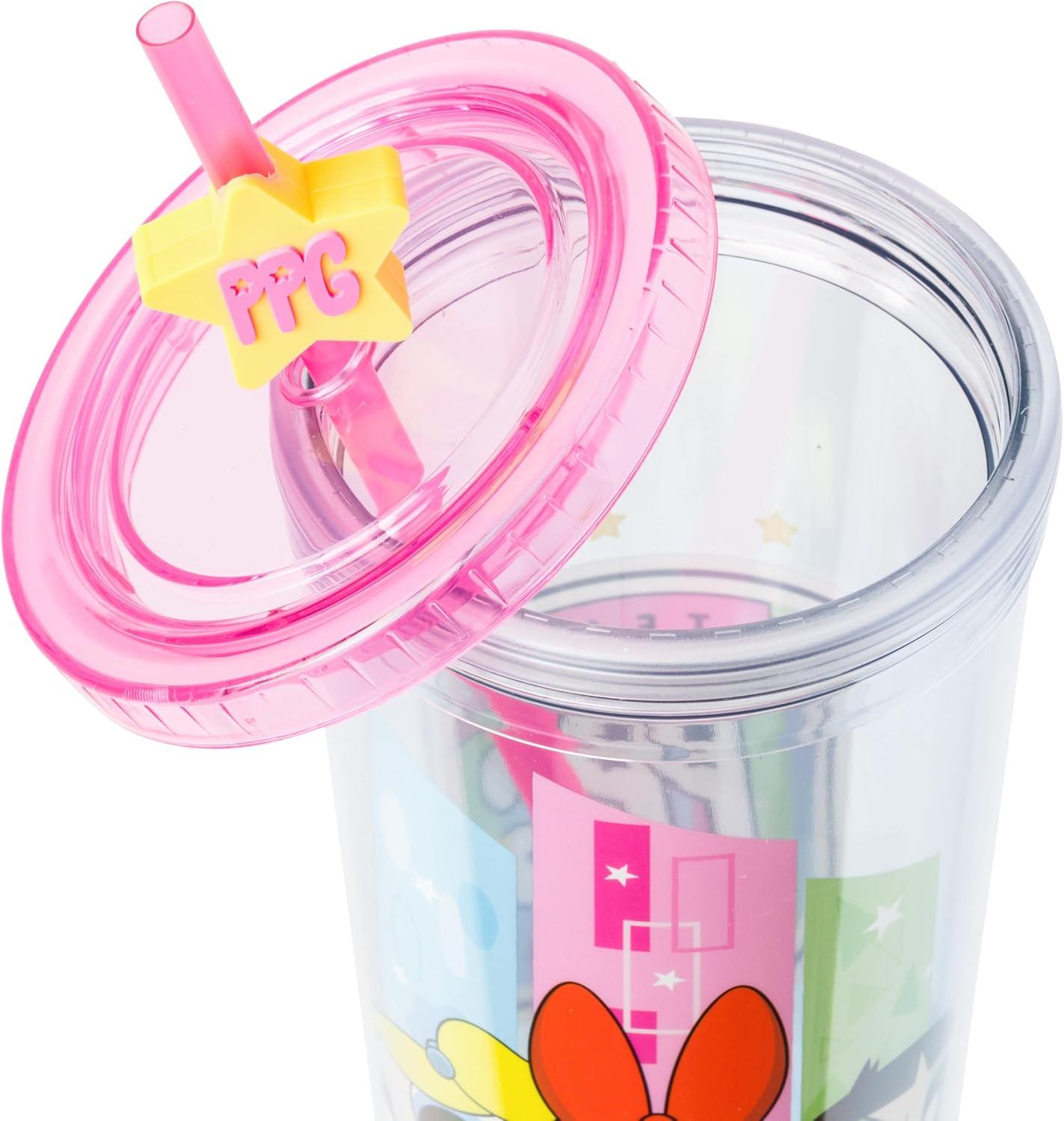 imageSilver Buffalo Sanrio Hello Kitty And Friends Featuring Kuromi and Little Twin Stars Plastic Cold Cup with Lid and Topper Straw 24 ouncesThe Powerpuff Girls New