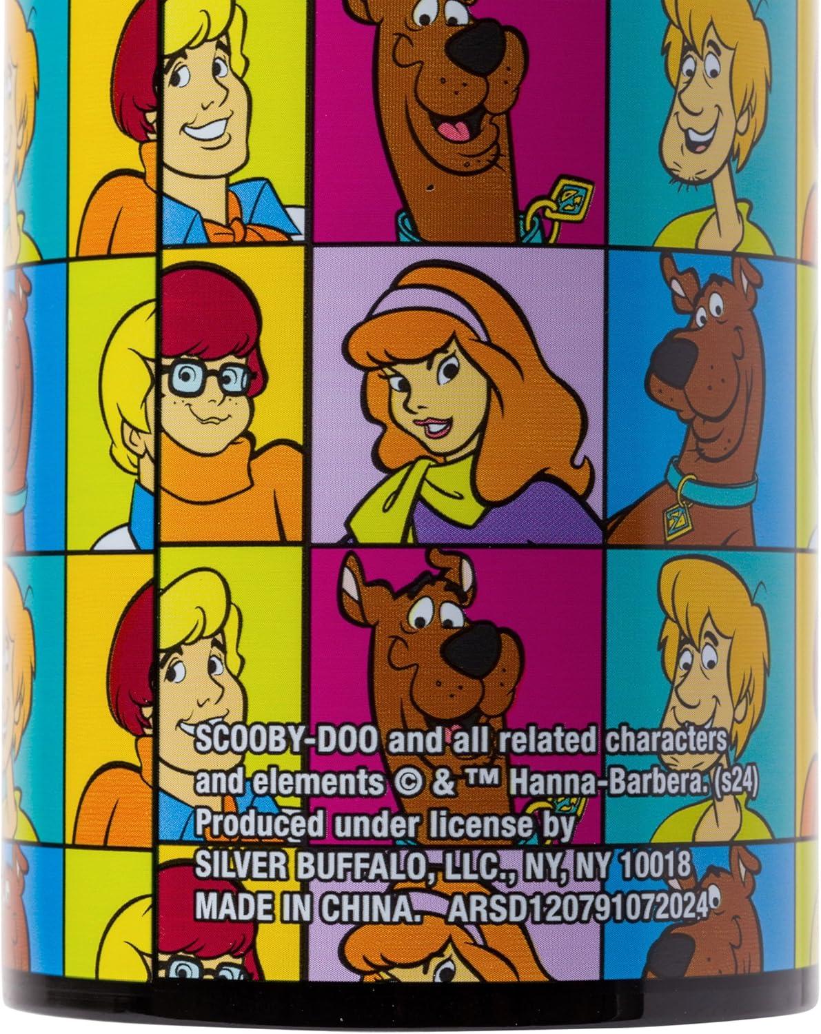 imageSilver Buffalo Scooby Doo Scared Shaggy Scooby Double Walled Stainless Steel Tumbler w Straw 20 OuncesMulticolor