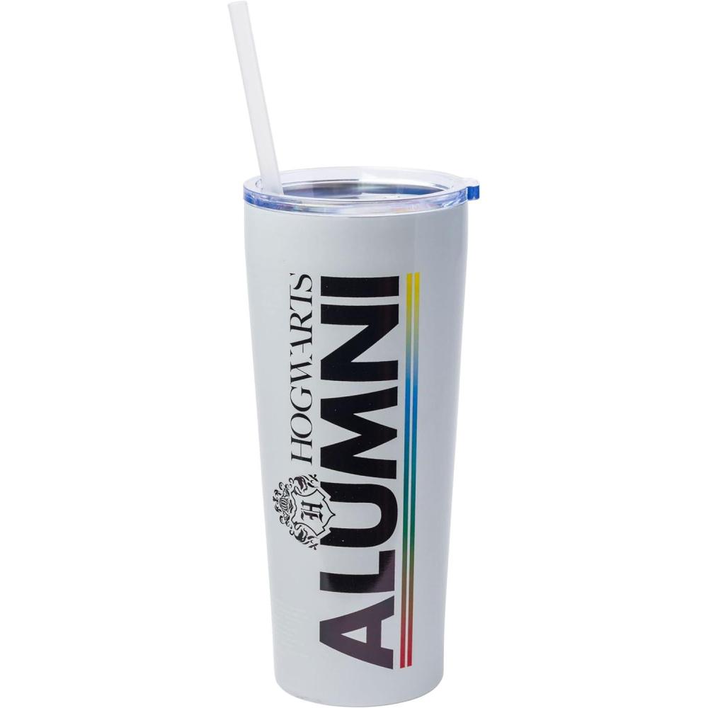 imageSilver Buffalo Harry Potter Alumni Double Walled Stainless Steel Tumbler with Straw 22 Ounces
