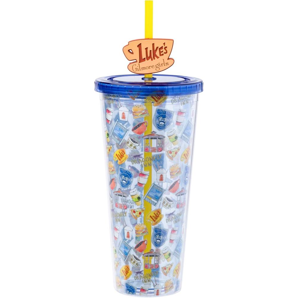 imageSilver Buffalo Sanrio Hello Kitty And Friends Featuring Kuromi and Little Twin Stars Plastic Cold Cup with Lid and Topper Straw 24 ouncesGilmore Girls Destinations
