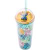Silver Buffalo Disney Lilo and Stitch Aloha Tropical Leaves Pattern Dome Glitter Top Travel Tumbler, 24 Ounces(Lilo and Stitch)