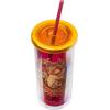 Silver Buffalo Harry Potter Gryffindor Floral Crest Plastic Tall Cold Cup with Lid and Straw, 20 Ounces