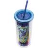 Silver Buffalo Harry Potter Ravenclaw Floral Crest Plastic Tall Cold Cup with Lid and Straw, 20 Ounces