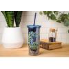 Silver Buffalo Harry Potter Ravenclaw Floral Crest Plastic Tall Cold Cup with Lid and Straw, 20 Ounces