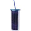 Silver Buffalo Harry Potter Ravenclaw Floral Crest Plastic Tall Cold Cup with Lid and Straw, 20 Ounces