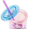 Silver Buffalo Hello Kitty Friends Rainbows and Clouds, Plastic Tall Cold Cup with Lid and Straw, 20 Ounces