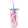 Silver Buffalo Hello Kitty Friends Rainbows and Clouds, Plastic Tall Cold Cup with Lid and Straw, 20 Ounces