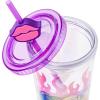 Silver Buffalo Sanrio Hello Kitty And Friends Featuring Kuromi and Little Twin Stars Plastic Cold Cup with Lid and Topper Straw, 24 ounces(Bratz Flames and Full Lips)