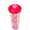 Silver Buffalo Sanrio Hello Kitty And Friends Featuring Kuromi and Little Twin Stars Plastic Cold Cup with Lid and Topper Straw, 24 ounces(Care Bears Love Rainbow Hearts)