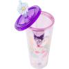 Silver Buffalo Sanrio Hello Kitty And Friends Featuring Kuromi and Little Twin Stars Plastic Cold Cup with Lid and Topper Straw, 24 ounces(Hello Kitty  Kuromi  and Little Twin Stars)