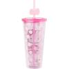 Silver Buffalo Sanrio Hello Kitty And Friends Featuring Kuromi and Little Twin Stars Plastic Cold Cup with Lid and Topper Straw, 24 ounces(Hello Kitty Bow and Pink Polka Dots)