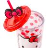 Silver Buffalo Sanrio Hello Kitty And Friends Featuring Kuromi and Little Twin Stars Plastic Cold Cup with Lid and Topper Straw, 24 ounces(Hello Kitty Bows and Red Polka Dots)