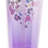 Silver Buffalo Sanrio Hello Kitty And Friends Featuring Kuromi and Little Twin Stars Plastic Cold Cup with Lid and Topper Straw, 24 ounces(Hello Kitty Leopard Heart)