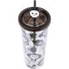 Silver Buffalo Sanrio Hello Kitty And Friends Featuring Kuromi and Little Twin Stars Plastic Cold Cup with Lid and Topper Straw, 24 ounces(Hello Kitty and Friends Halloween Skeleton)