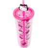 Silver Buffalo Sanrio Hello Kitty And Friends Featuring Kuromi and Little Twin Stars Plastic Cold Cup with Lid and Topper Straw, 24 ounces(Hello Kitty and Bows)