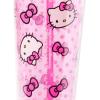 Silver Buffalo Sanrio Hello Kitty And Friends Featuring Kuromi and Little Twin Stars Plastic Cold Cup with Lid and Topper Straw, 24 ounces(Hello Kitty and Bows)