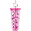 Silver Buffalo Sanrio Hello Kitty And Friends Featuring Kuromi and Little Twin Stars Plastic Cold Cup with Lid and Topper Straw, 24 ounces(Hello Kitty and Bows)