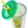 Silver Buffalo Sanrio Hello Kitty And Friends Featuring Kuromi and Little Twin Stars Plastic Cold Cup with Lid and Topper Straw, 24 ounces(Keroppi)