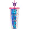Silver Buffalo Sanrio Hello Kitty And Friends Featuring Kuromi and Little Twin Stars Plastic Cold Cup with Lid and Topper Straw, 24 ounces(Kuromi Iridescent)