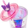 Silver Buffalo Sanrio Hello Kitty And Friends Featuring Kuromi and Little Twin Stars Plastic Cold Cup with Lid and Topper Straw, 24 ounces(Kuromi Iridescent)