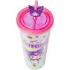 Silver Buffalo Sanrio Hello Kitty And Friends Featuring Kuromi and Little Twin Stars Plastic Cold Cup with Lid and Topper Straw, 24 ounces(Kuromi Iridescent)